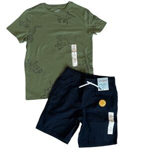 Cat & Jack| shirt and pull on shorts set| Size M (8), Dinosaurs
